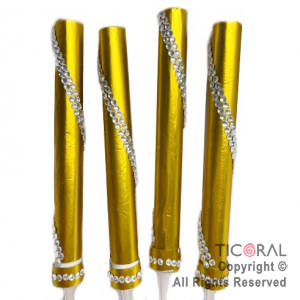 BENGALA CON STRASS DORADO CROMO Y CRISTAL X 1